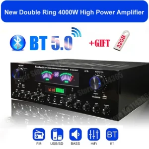 AV-555BT/999BT Bluetooth Sound Amplifiers Dual Dynamic Screen HiFi Stereo Digital Amplify For Home Car Theatre Karaoke Max 4000W