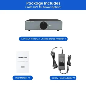 EU.US A07 MAX Amplifier Home Audio 300W X2 TPA3255 Class D Power Speaker Amp 2 Channel Bridgeable Mono 600 W Stereo Amplifier